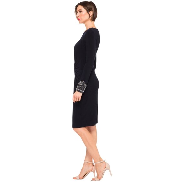 Joseph Ribkoff | Dress Style 191017 | Navy Blue | Size 6 | Long Sleeve - Picture 2 of 15